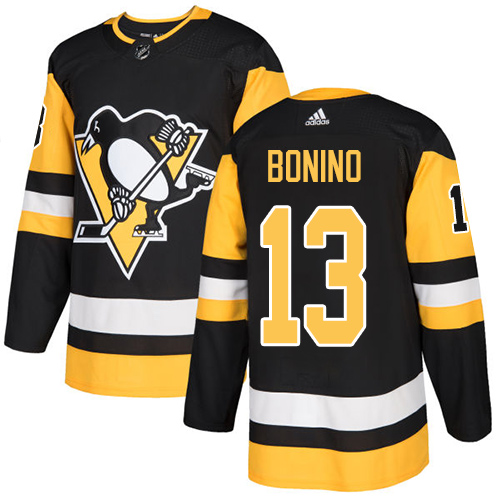 Adidas Penguins #13 Nick Bonino Black Home Authentic Stitched NHL Jersey - Click Image to Close